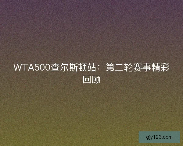 WTA500查尔斯顿站：第二轮赛事精彩回顾