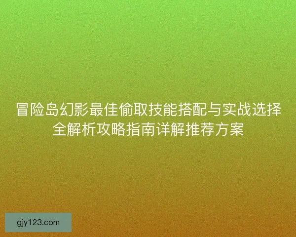 冒险岛幻影最佳偷取技能搭配与实战选择全解析攻略指南详解推荐方案